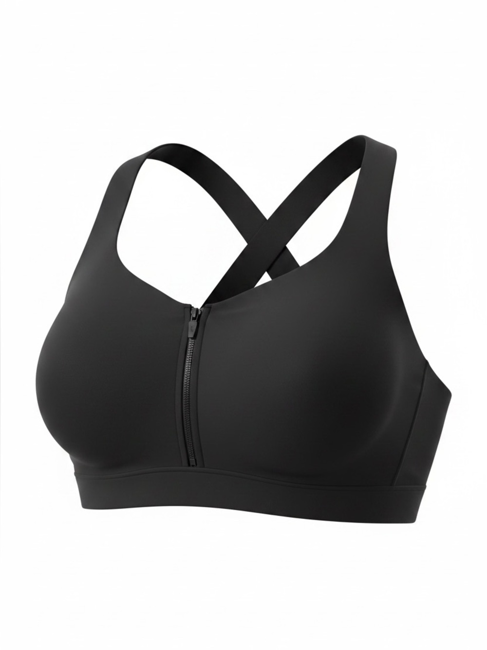 Knix Black Catalyst Sports Bra Front-Zip Crisscross Size 7 36-38 DD/E